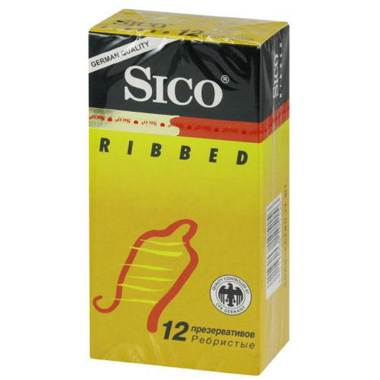 Презервативы латексные Sico (Сико) Ribbed ребристые №12